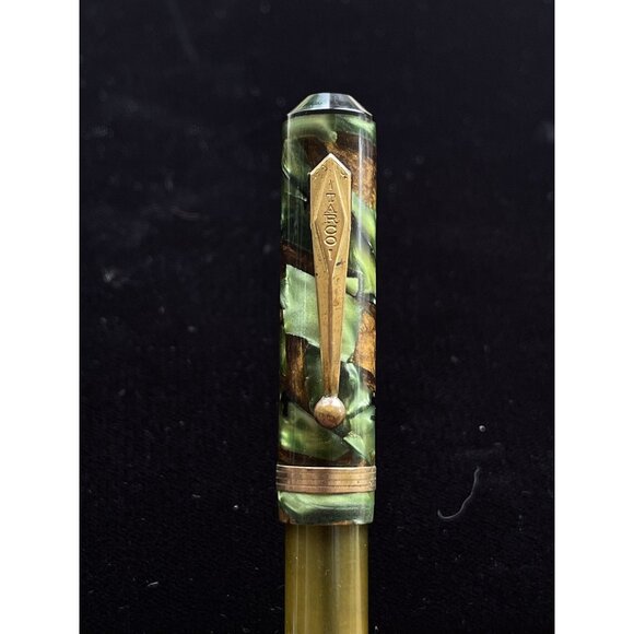 Vintage Tarco Fountain Pen With Simplex No. 8 Nib Marbled Celluloid Green - Picture 3 of 5